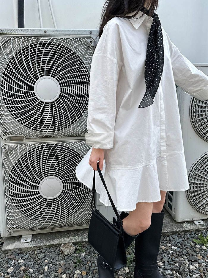チュニック ロング丈 シャツ マーメイドシルエット シャツワンピース 綿 コットン チュニックワンピ レディース 夏 秋 春 長袖 大きいサイズ ゆったり ショート丈 ひざ丈 シャツワンピース オシャレ シンプル カジュアル 着回し ビッグシルエット 体型カバー ゆったり