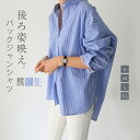 シャツ ブラウス レディース 春 秋 長袖 ストライプ柄 バックシャン トップス とろみシャツ おしゃれ 春 秋 ストライプ シャツ チュニック フェミニン 個性的 着回し デザインシャツ 体型カバー ゆったり シンプル おしゃれ 大人 カジュアル こなれ感 大きいサイズ
