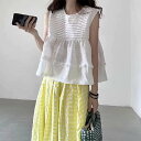 ブラウス ノースリーブ レディース タンクトップ 夏 トップス ノースリーブ Tシャツ 無袖 フリル 切り替え ブラウス ティアード Aライン 無地 着回し 体型カバー ゆったり カジュアル 大きいサイズ おしゃれ 着回し抜群 シンプル ゆるっと きれいめ リゾート