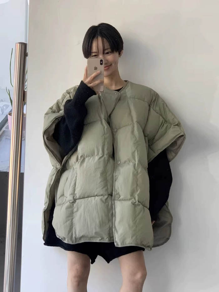 ポンチョ 中綿 ベスト レディース 秋 冬 中綿 ポンチョ レイヤード 春 秋 冬 中綿ベスト キルティング ポンチョ あったか トップス ドルマン スリーブ 重ね着 ノースリーブ 体型カバー シンプル ナチュラル カジュアル トレンド感 あったか 防寒対策