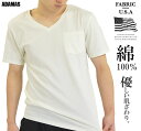 インナーシャツ 下着 USAコットン VネックTシャツ メンズ 薄手 涼しい 夏用 上質 シンプルTシャツ 綿100% 米綿 無地Tシャツ やわらかい肌ざわり スポーツ ゴルフ 普段着 カットソー ベーシック スタンダード アメカジ 春 夏 秋 オールシーズン 白 黒 ポケT ポケット付き