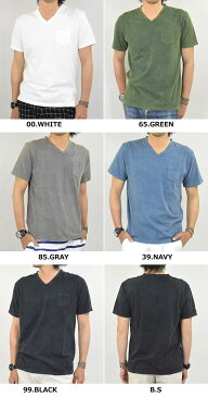 ケミカルウォッシュ VネックTシャツ 半袖 無地 カットソー ポケット付きTシャツ 半袖Tシャツ 天竺 綿 コットン100% ビンテージ加工 ユーズド加工 トップス メンズファッション 春 夏 春服 夏服【メール便 送料無料】mb…