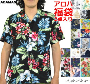 福袋 アロハシャツ メンズ アロハ 2点入り 大きいサイズ3L(XXL) 4L(XXXL)あり 総柄 半袖 シャツ カジュアル レーヨン 綿 半袖シャツ ハワイ 花柄 ハワイアン柄 ボタニカル柄 植物柄 サーフ柄 夏 海 リゾート カジュアルシャツ【メール便 送料無料】 ※割引クーポン使用不可