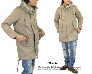 ミリタリーモッズコート/中綿ダウンジャケットMEN'SModsCoatMilitaryJacketDownJacketメンズミリタリーJKT中綿ダウンジャケットロングミリタリージャケットモッズコートカーキKHAKI/黒BLACKブラック》M-XL(LL)10P10Nov13【あす楽対応_九州】【楽ギフ_包装】