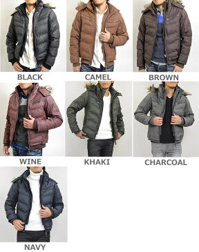 ダウンジャケット メンズ フェイクレザー 上質 PUレザー 中綿 革ジャン 合成皮革 ダウン ジャケット 大きいサイズ 3L(XXL)あり 暖かい 防寒 防風 保温 アウター ブルゾン ジャンパー 黒 ファー付きフード取り外し可【送料無料(沖縄・離島除く)】