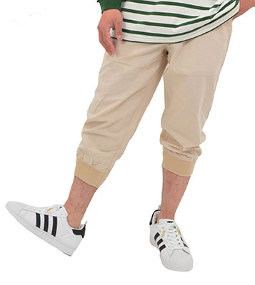 ゴルフパンツ七分丈パンツ裾リブメン...