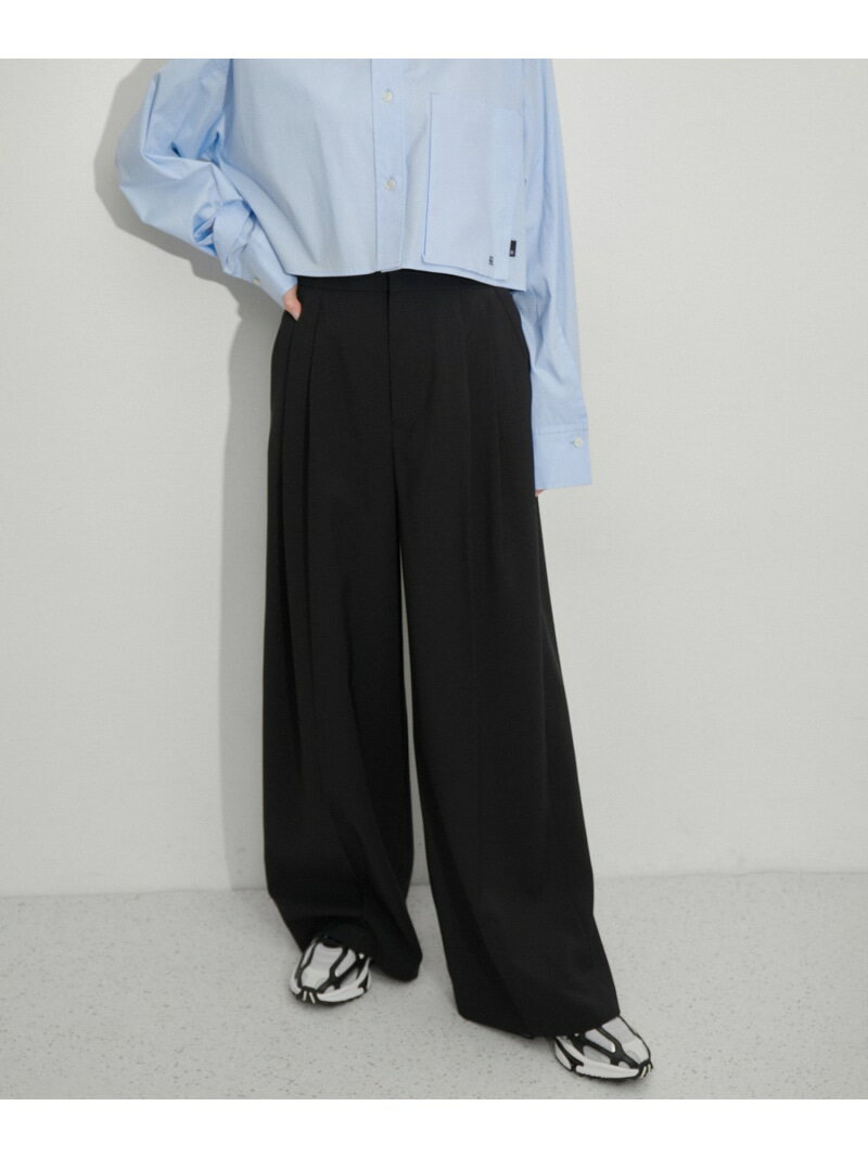 【サステナブル】2タックワイドスラックス ADAM ET ROPE' FEMME アダムエロペ パンツ スラックス・ドレスパンツ ブラック グレー ベージュ ブルー【送料無料】[Rakuten Fashion]のサムネイル
