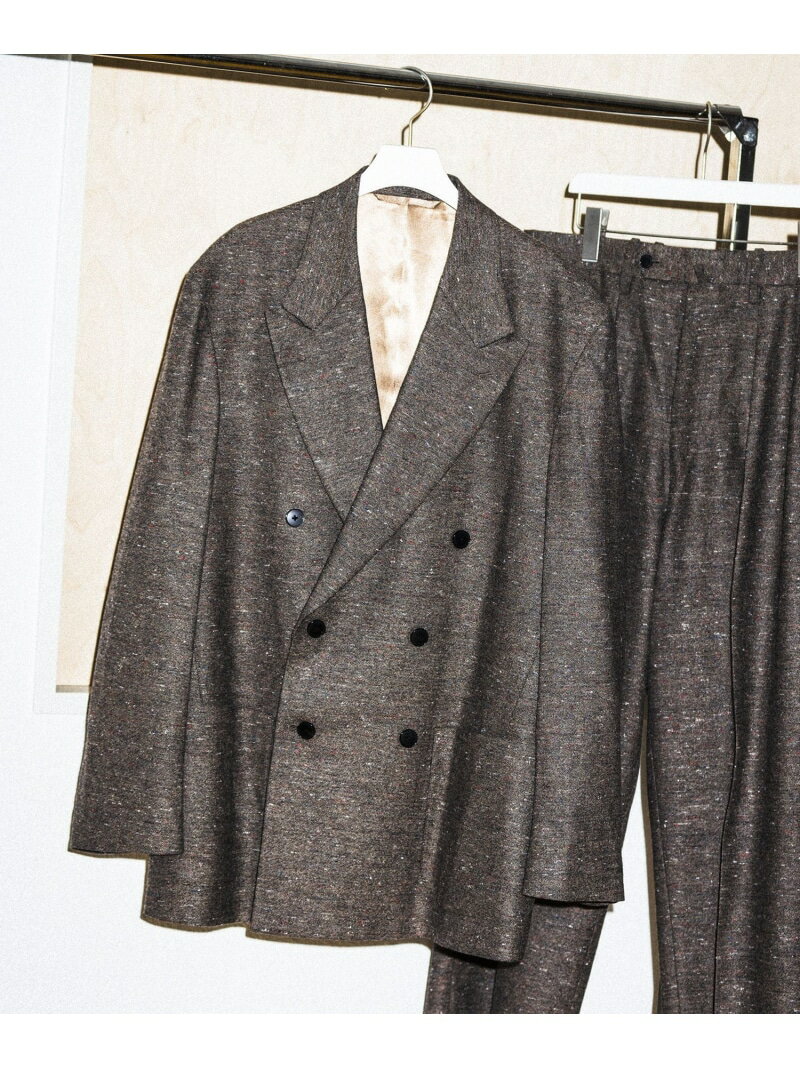 ハードクロス ダブルブレストジャケット / セットアップ対応 ADAM ET ROPE' HOMME アダムエロペ ジャケット・アウター テーラードジャケット・ブレザー ブラック【送料無料】[Rakuten Fashion]