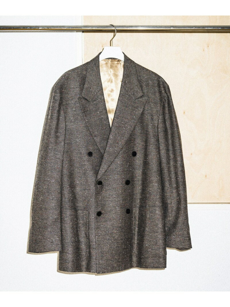 ハードクロス ダブルブレストジャケット / セットアップ対応 ADAM ET ROPE' HOMME アダムエロペ ジャケット・アウター テーラードジャケット・ブレザー ブラック【送料無料】[Rakuten Fashion]