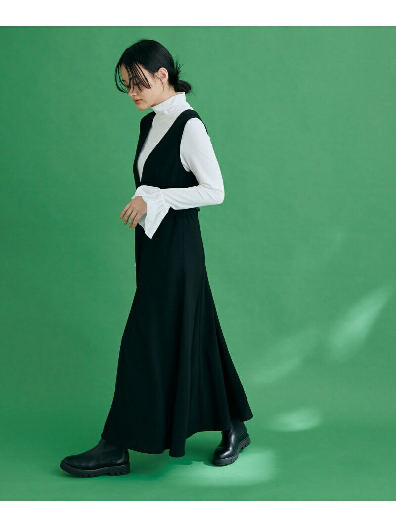 【SALE／20%OFF】マーメイドジャンパーワンピース ADAM ET ROPE' FEMME アダムエロペ ワンピース・ドレス ジャンパースカート ブラック ホワイト【RBA_E】【送料無料】[Rakuten Fashion]のサムネイル