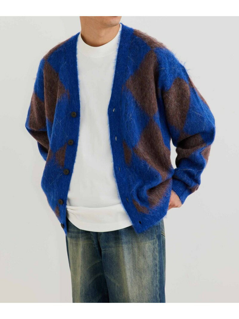 【SALE／40%OFF】フェアアイル & アーガイル オーバーサイズ カーディガン ADAM ET ROPE' HOMME アダムエロペ トップス カーディガン ブルー レッド イエロー【RBA_E】【送料無料】[Rakuten Fashion]のサムネイル