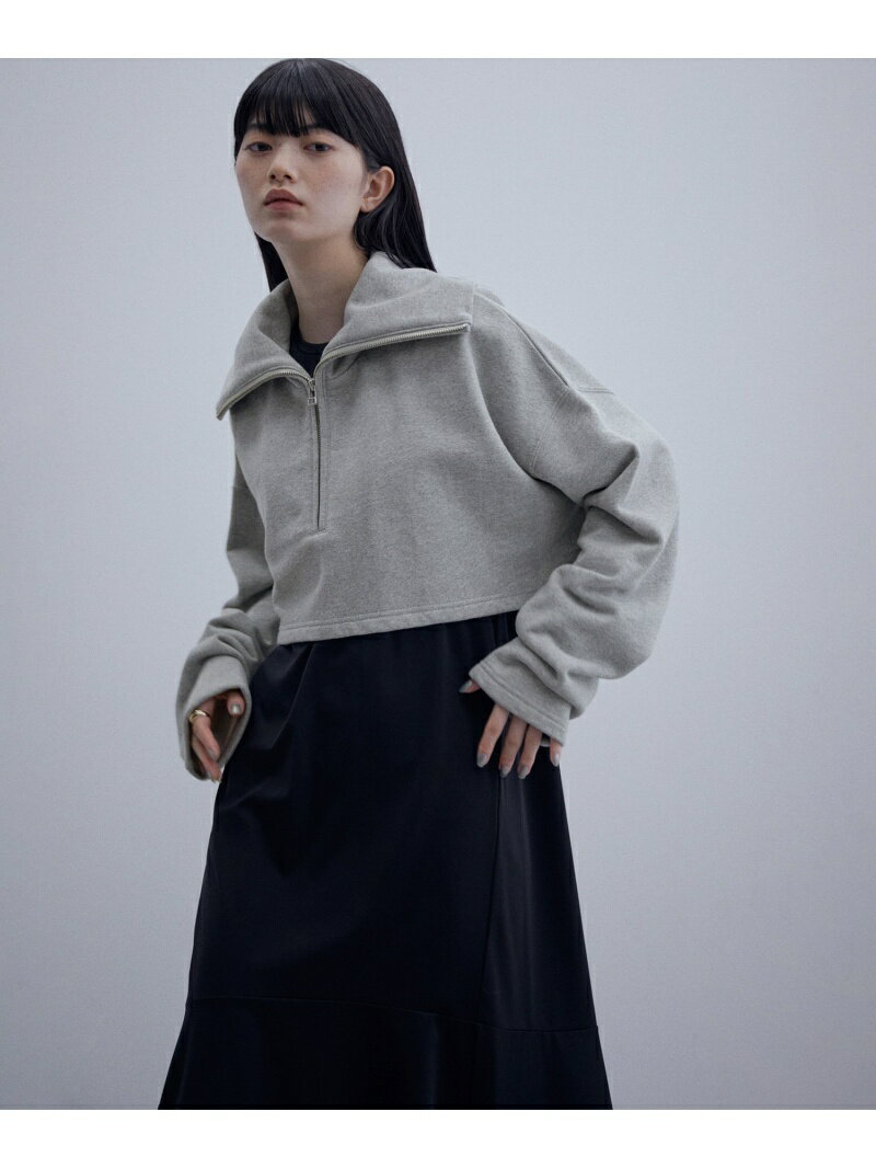 【SALE／30%OFF】ハーフジップレイヤードワンピース ADAM ET ROPE' FEMME アダムエロペ ワンピース・ドレス その他のワンピース・ドレス グレー ホワイト【RBA_E】【送料無料】[Rakuten Fashion]のサムネイル