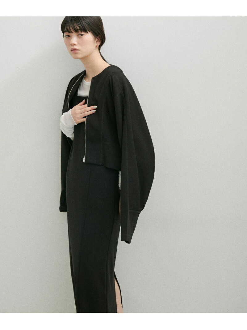 ＜SETアイテム＞ジップカーデコンビワンピース ADAM ET ROPE' FEMME アダムエロペ ワンピース・ドレス その他のワンピース・ドレス ブラック ホワイト ブルー【送料無料】[Rakuten Fashion]のサムネイル