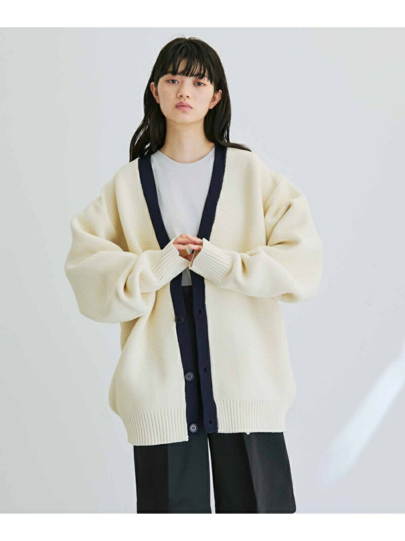 【SALE／10%OFF】【LOGAN/ローガン 別注】カレッジニット オーバーシルエット カーディガン/ワッペン付 ADAM ET ROPE' HOMME アダムエロペ トップス カーディガン ホワイト ブルー ピンク【RBA_E】【送料無料】[Rakuten Fashion]のサムネイル