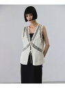 メロンメッシュレースジレ ADAM ET ROPE' FEMME アダムエロペ トップス ベスト・ジレ ブラック ホワイト【送料無料】[Rakuten Fash...