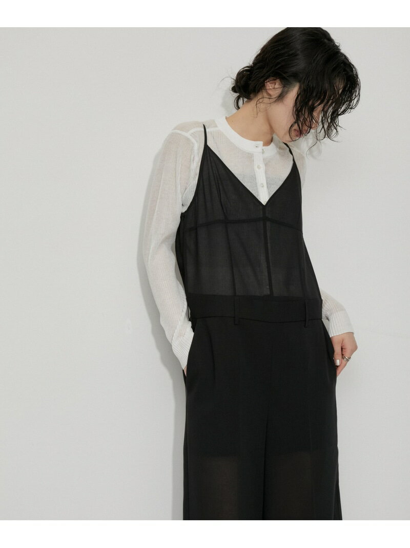 【SALE／60%OFF】シアーキャミロンパース ADAM ET ROPE' FEMME アダムエロペ オールインワン・オーバーオール オーバーオール・サロペット ホワイト ブラック【RBA_E】【送料無料】[Rakuten Fashion]