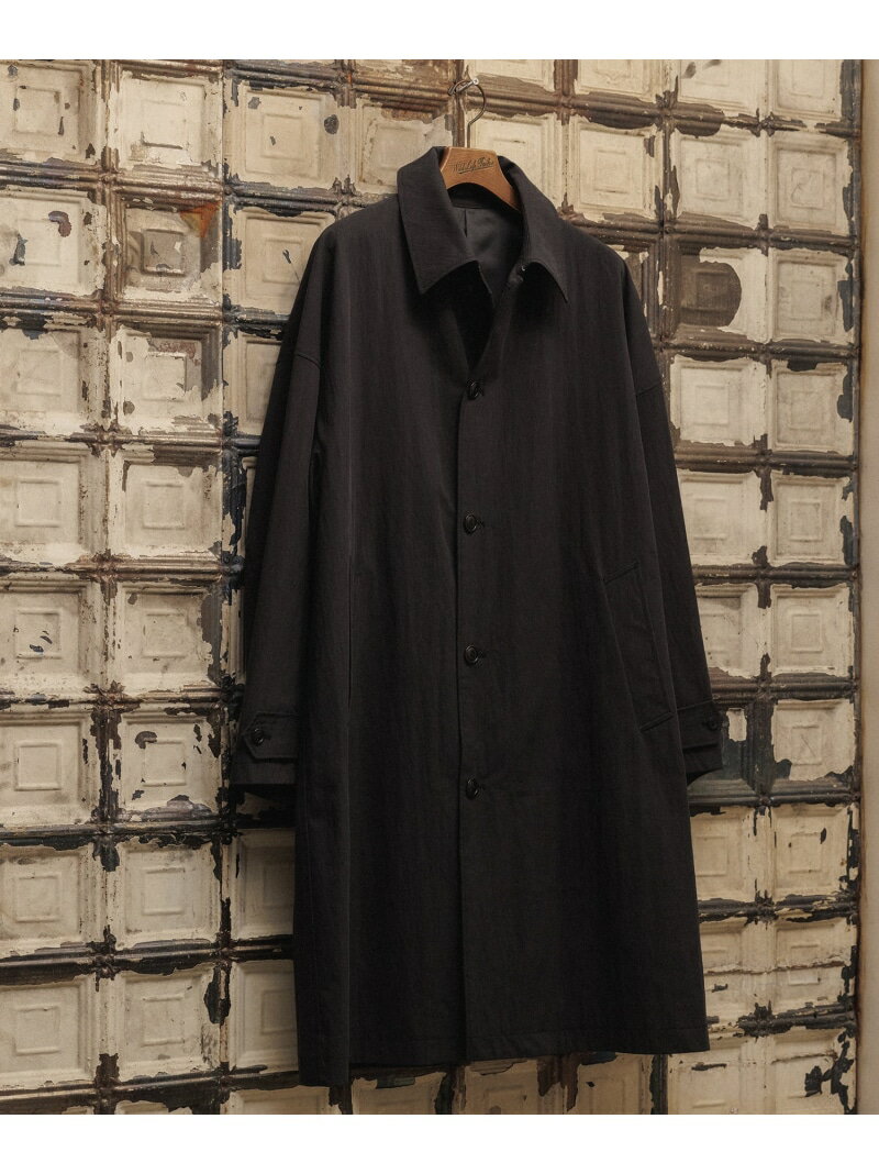 【WILD LIFE TAILOR】ドロップショルダー ギャバ ステンカラー コート WILD LIFE TAILOR Adam et Rope' アダムエロペ ジャケット・アウター ステンカラーコート ブラウン ブラック【送料無料】[Rakuten Fashion]