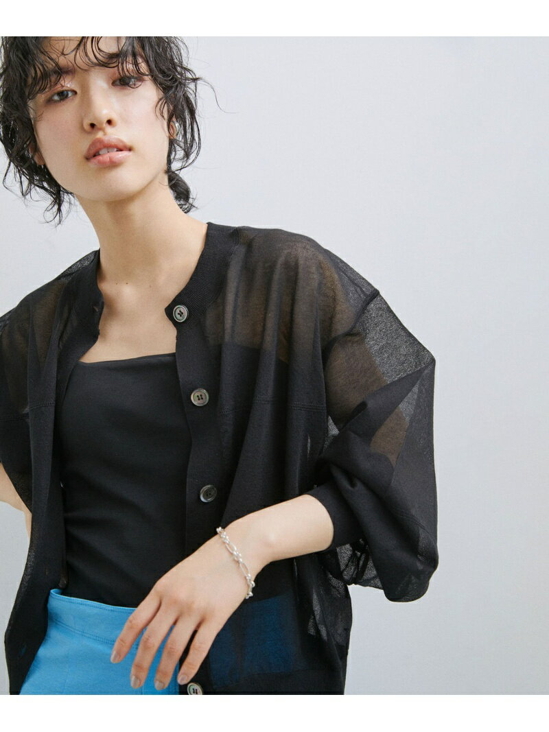 【2WAY】シアーカーディガン ADAM ET ROPE' FEMME アダムエロペ トップス カーディガン ブラック ホワイト グリーン【送料無料】[Rakuten Fashion]のサムネイル