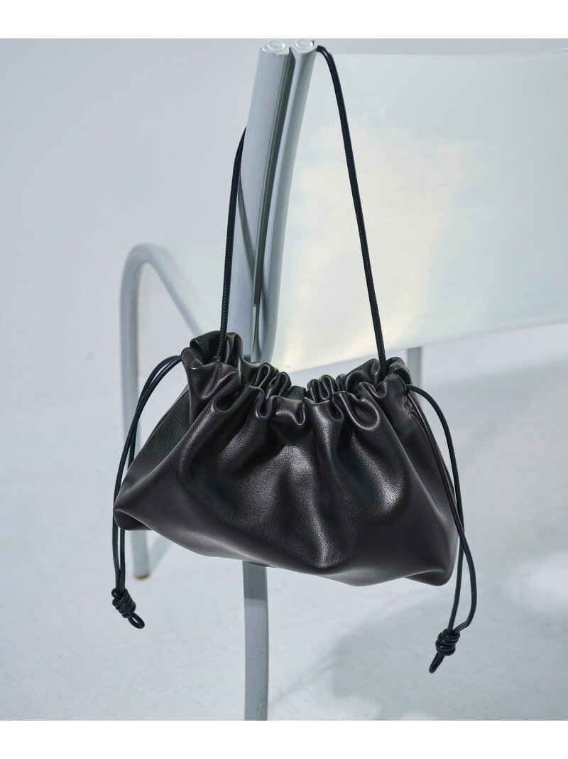 【サステナブル】巾着ミニショルダーバッグ ADAM ET ROPE' FEMME アダムエロペ バッグ ショルダーバッグ ブラック ブラウン ピンク【先行予約】*【送料無料】[Rakuten Fashion]のサムネイル