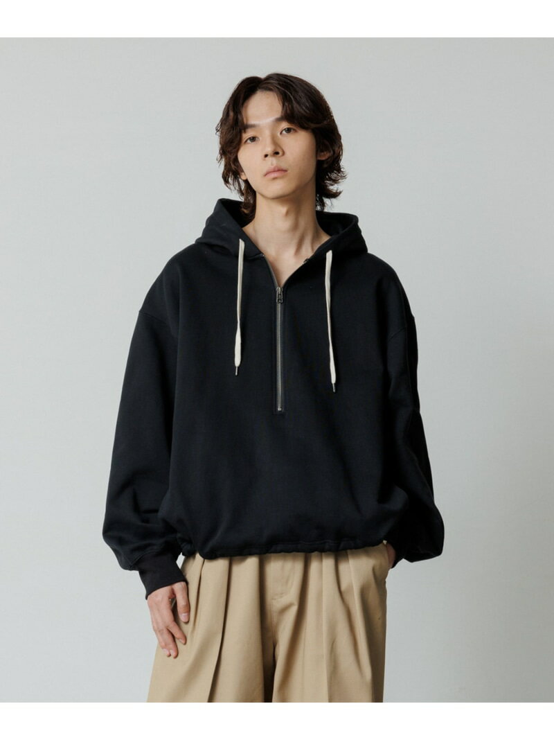 【SALE／15%OFF】【WEB限定】ディープ ジップ ヘビーウェイト パーカー / ルーズシルエット / ユニセックス ADAM ET ROPE' HOMME アダムエロペ トップス パーカー・フーディー ブラック ブルー オレンジ【RBA_E】【送料無料】[Rakuten Fashion]