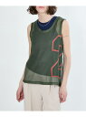 NUMBERING MESH LAYERED TTP M TO R アダムエロペ トップス ノースリーブ・タンクトップ ホワイト カーキグリーン【送料無料】[R...