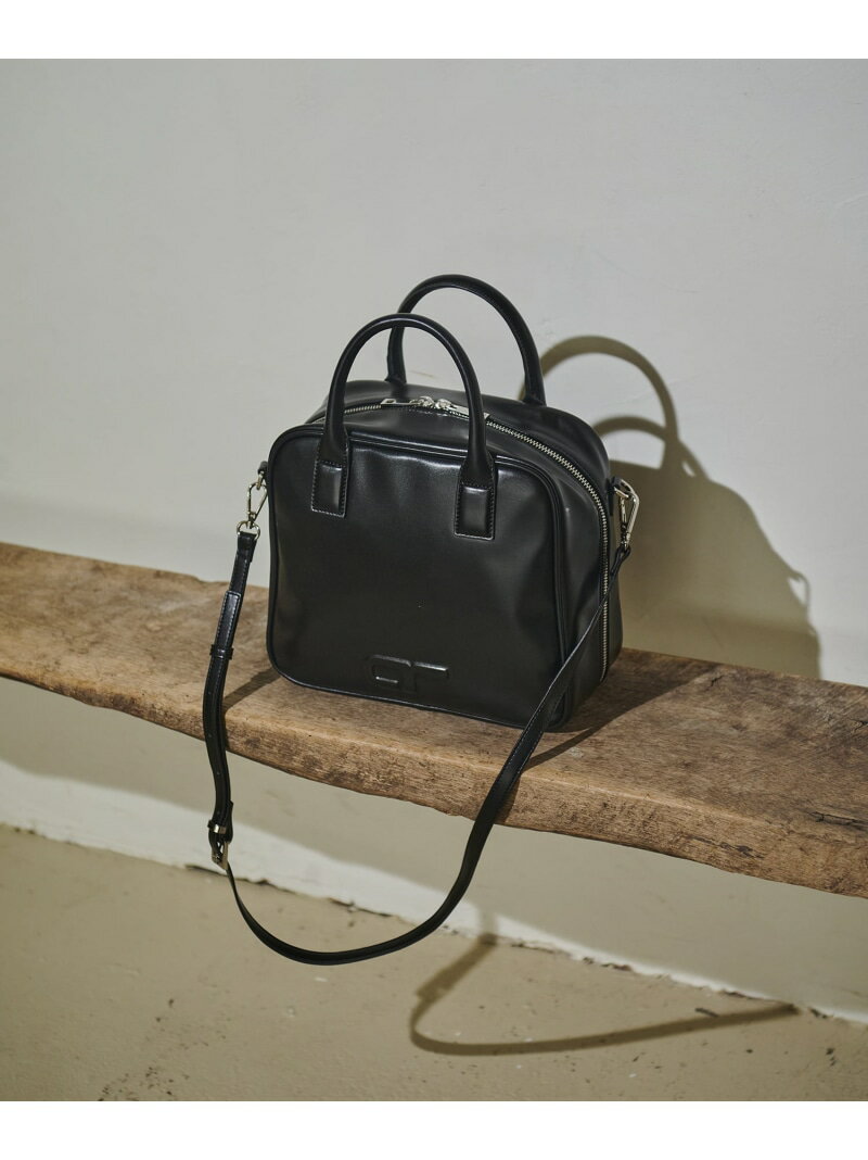 【サステナブル・2WAY】ロゴボストンバッグ ADAM ET ROPE' FEMME アダムエロペ バッグ ボストンバッグ ブラック シルバー【先行予約】*【送料無料】[Rakuten Fashion]のサムネイル