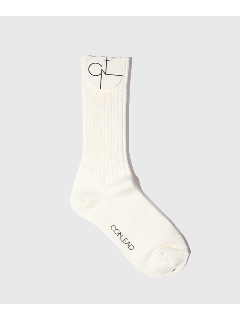 CONLE Rib Socks ADAM ET ROPE' HOMME アダムエロペ ファッション雑貨 その他のファッション雑貨 ブラック ホワイト[Rakuten Fashion]