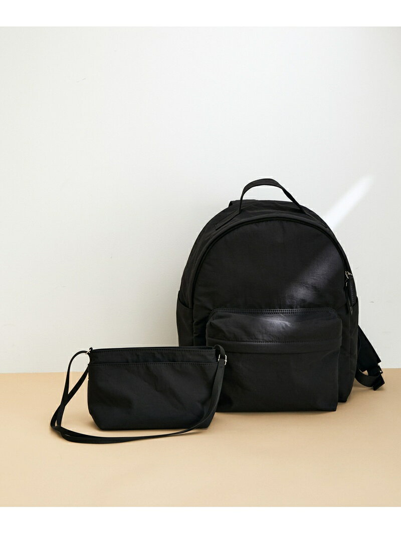 【SALE／60%OFF】【A4対応・SETアイテム】コットン*ナイロンリュック (リュック+ショルダーバッグ) ADAM ET ROPE' FEMME アダムエロペ バッグ リュック・バックパック ブラック グレー【RBA_E】【送料無料】[Rakuten Fashion]のサムネイル