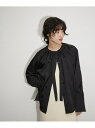 【SALE／50%OFF】【サステナブル】ギャザーネックシルキーシャツ ADAM ET ROPE' FEMME アダムエロペ トップス シャツ・ブラウス ブラック ホワイト カーキ【RBA_E】【送料無料】[Rakuten Fashion]