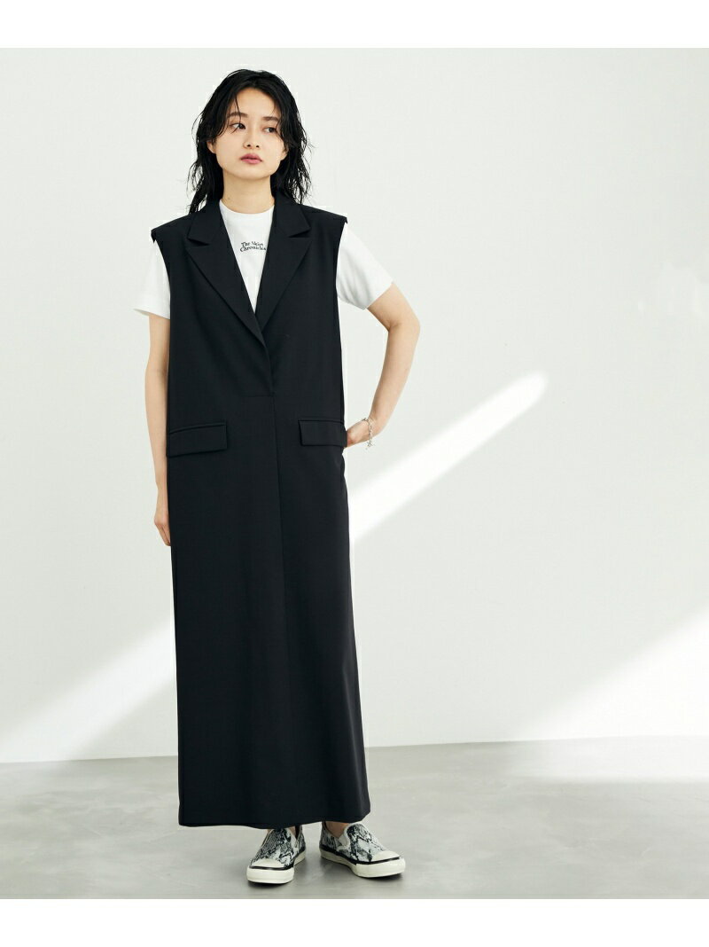 【SALE／50%OFF】テーラードワンピース ADAM ET ROPE' FEMME アダムエロペ ワンピース・ドレス ワンピース ブラック ホワイト【RBA_E】【送料無料】[Rakuten Fashion]のサムネイル