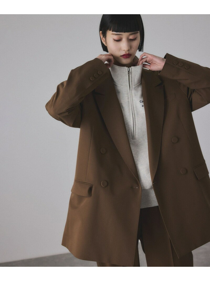 【サステナブル】ダブルブレストジャケット ADAM ET ROPE' FEMME アダムエロペ ジャケット・アウター テーラードジャケット・ブレザー ブラウン グレー ブラック【先行予約】*【送料無料】[Rakuten Fashion]のサムネイル