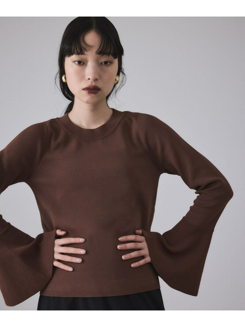 ボリュームカフスプルオーバー ADAM ET ROPE' FEMME アダムエロペ トップス ニット グリーン ホワイト【送料無料】[Rakuten Fashion]