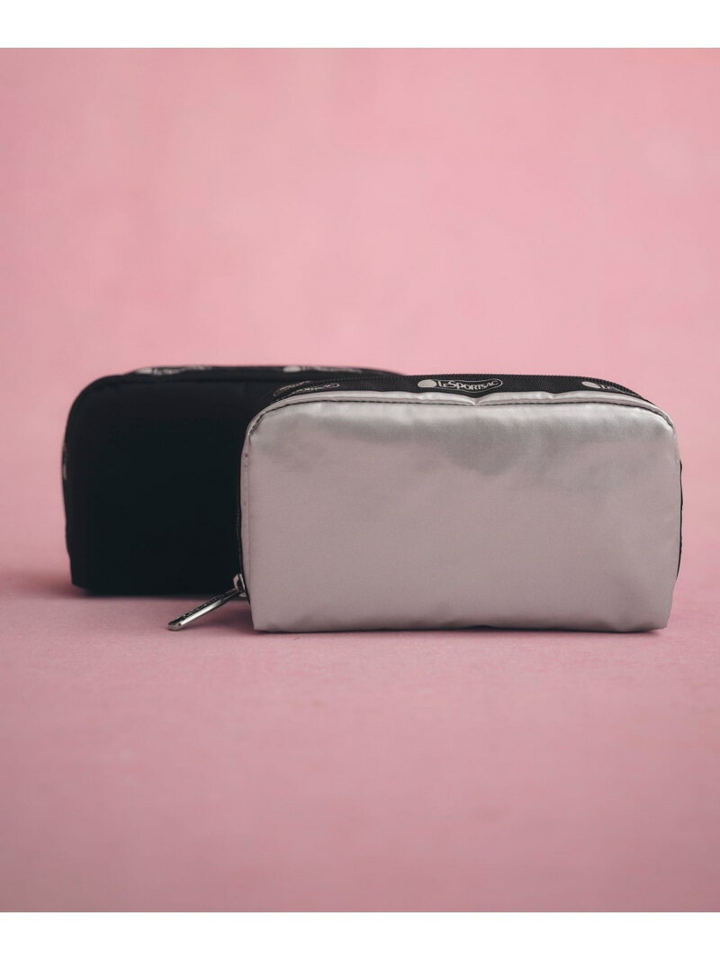 【LeSportsac for ADAM ET ROPE'】RECTANGULAR COSMETIC (SHINE/SOLID) ADAM ET ROPE' FEMME アダムエロペ 財布・ポーチ・ケース ポーチ シルバー【先行予約】*【送料無料】[Rakuten Fashion]