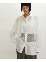 ウエストレースシャツ ADAM ET ROPE' FEMME アダムエロペ トップス シャツ・ブラウス ブラック ホワイト【先行予約】*【送料無料】[Rakut...