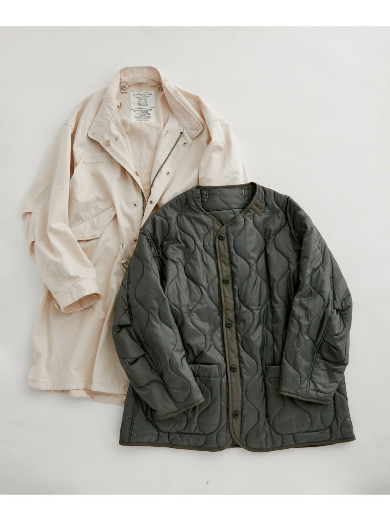 【SALE／30%OFF】《2点セット》M-65 ビッグシルエット モッズコート / コート&中綿ライナーセット / ライナー取り外し可能 / ユニセックス ADAM ET ROPE' HOMME アダムエロペ ジャケット・アウター モッズコート ホワイト ベージュ カ【RBA_E】【送料無料】[Rakuten Fashion]のサムネイル