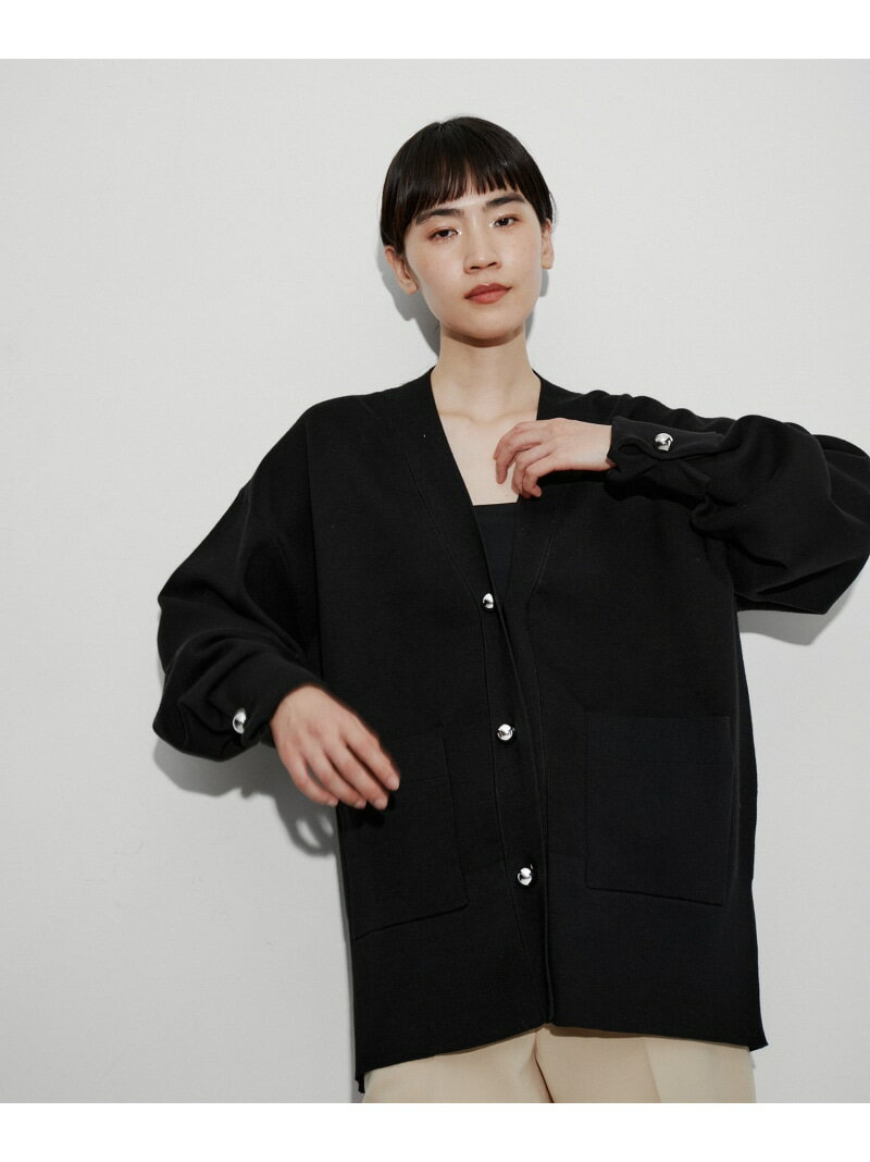【サステナブル】ミドルカーディガン ADAM ET ROPE' FEMME アダムエロペ トップス カーディガン ブラック ホワイト ブルー ピンク【送料無料】[Rakuten Fashion]のサムネイル