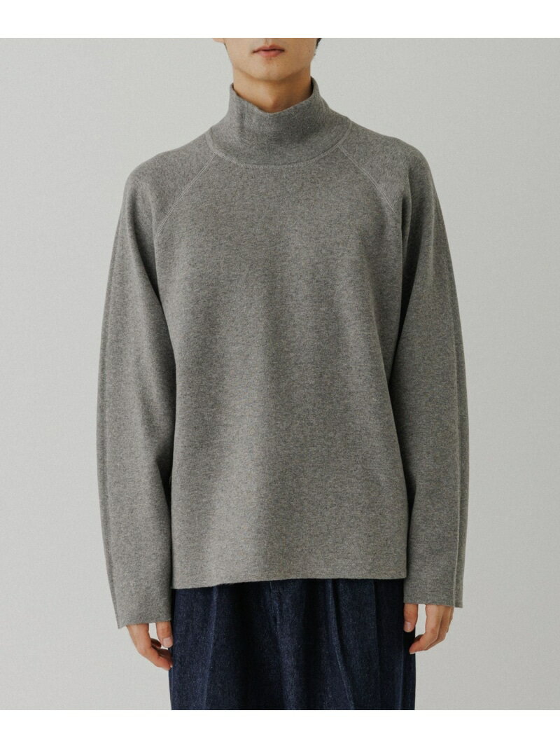 《リバーシブル》カシミヤブレンド オフタートルニット ADAM ET ROPE' HOMME アダムエロペ トップス ニット ネイビー ブラック ブルー【送料無料】[Rakuten Fashion]