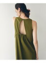 バックオープンストレートワンピース ADAM ET ROPE' FEMME アダムエロペ ワンピース・ドレス ワンピース カーキグリーン ブラック【先行予約】*...