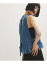 【WEB限定】フリンジニットジレ ADAM ET ROPE' FEMME アダムエロペ トップス ベスト・ジレ ブルー ブラック【送料無料】[Rakuten F...