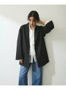 【WEB限定】シングルブレストシャツジャケット ADAM ET ROPE' FEMME アダムエロペ ジャケット・アウター テーラードジャケット・ブレザー ブラ...