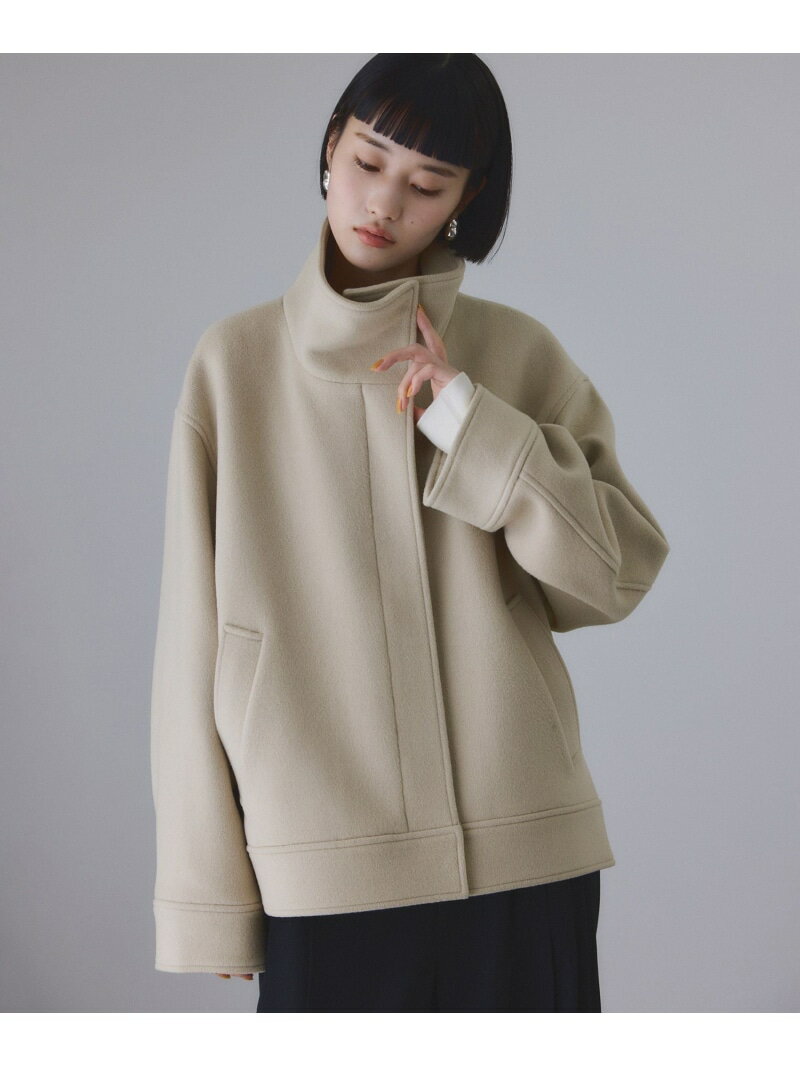 Super120'sウールブルゾン ADAM ET ROPE' FEMME アダムエロペ ジャケット・アウター ブルゾン・ジャンパー グレー ベージュ【送料無料】[Rakuten Fashion]のサムネイル