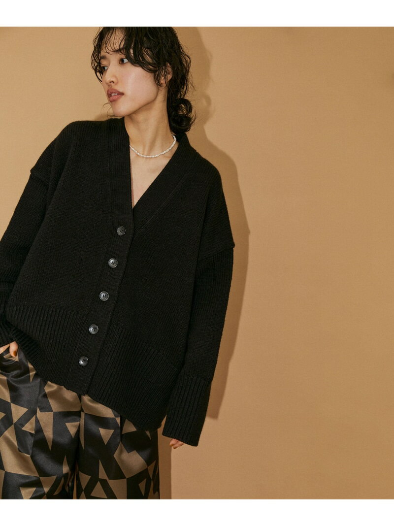 【SALE／40%OFF】【ドラマ着用】【WEB限定(一部店舗展開あり)】ローゲージVネックニットカーディガン ADAM ET ROPE' FEMME アダムエロペ トップス カーディガン ブラック グレー ブルー ピンク【RBA_E】【送料無料】[Rakuten Fashion]のサムネイル