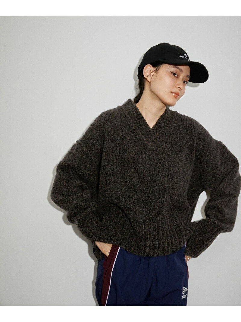 【SALE／40%OFF】バブルVネックプルオーバー ADAM ET ROPE' FEMME アダムエロペ トップス ニット ブラック ブルー【RBA_E】【送料無料】[Rakuten Fashion]