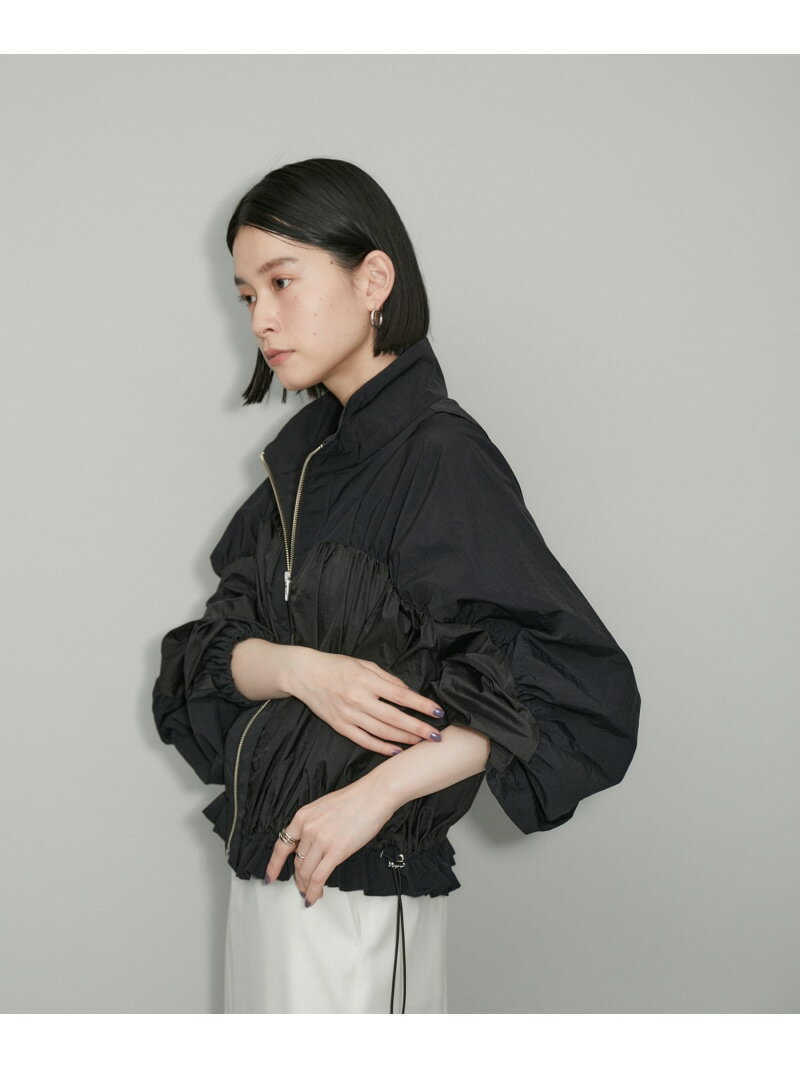 【WEB限定】シアーショートブルゾン ADAM ET ROPE' FEMME アダムエロペ ジャケット・アウター ブルゾン・ジャンパー ブラック ホワイト カーキ ネイビー【先行予約】*【送料無料】[Rakuten Fashion]のサムネイル