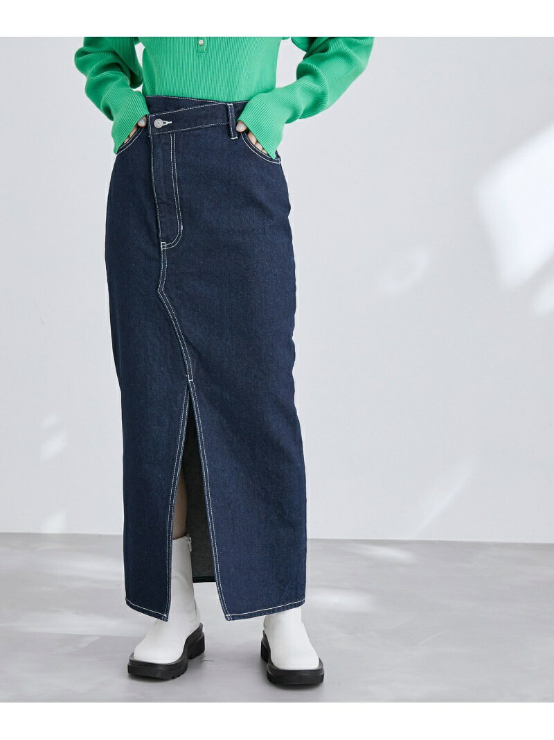 【SALE／40%OFF】【サステナブル】デニムマキシスカート ADAM ET ROPE' FEMME アダムエロペ スカート その他のスカート ネイビー ブルー【RBA_E】【送料無料】[Rakuten Fashion]のサムネイル