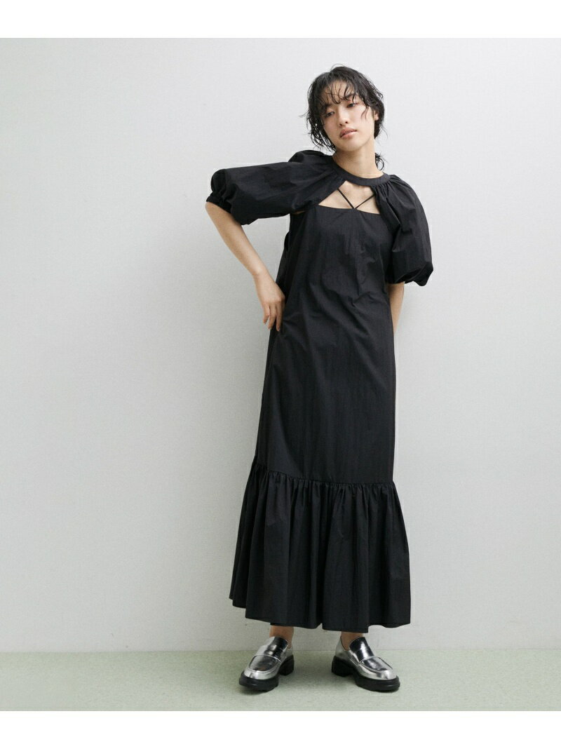 【SALE／50%OFF】＜SETアイテム＞ボレロスリーブセットキャミワンピース ADAM ET ROPE' FEMME アダムエロペ ワンピース・ドレス ワンピース ブラック オレンジ【RBA_E】【送料無料】[Rakuten Fashion]