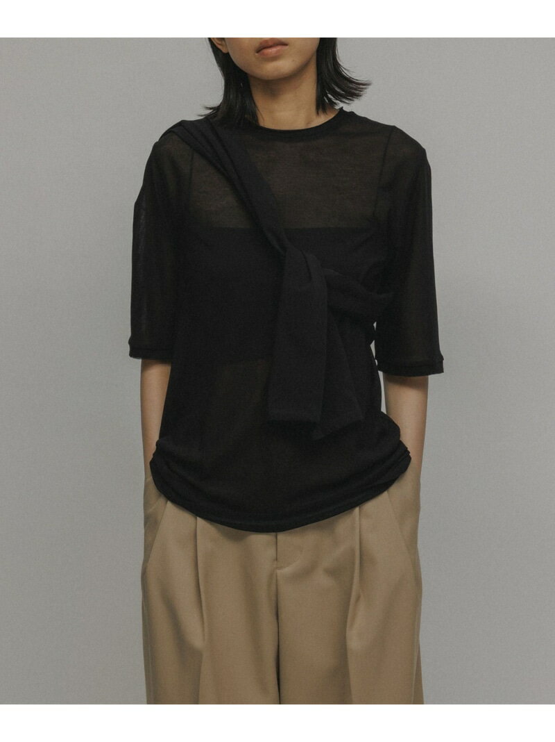 【SALE／80%OFF】SHEER RAYERED TEE M TO R アダムエロペ トップス カットソー・Tシャツ ブラック グレー【RBA_E】[Rakuten Fashion]のサムネイル