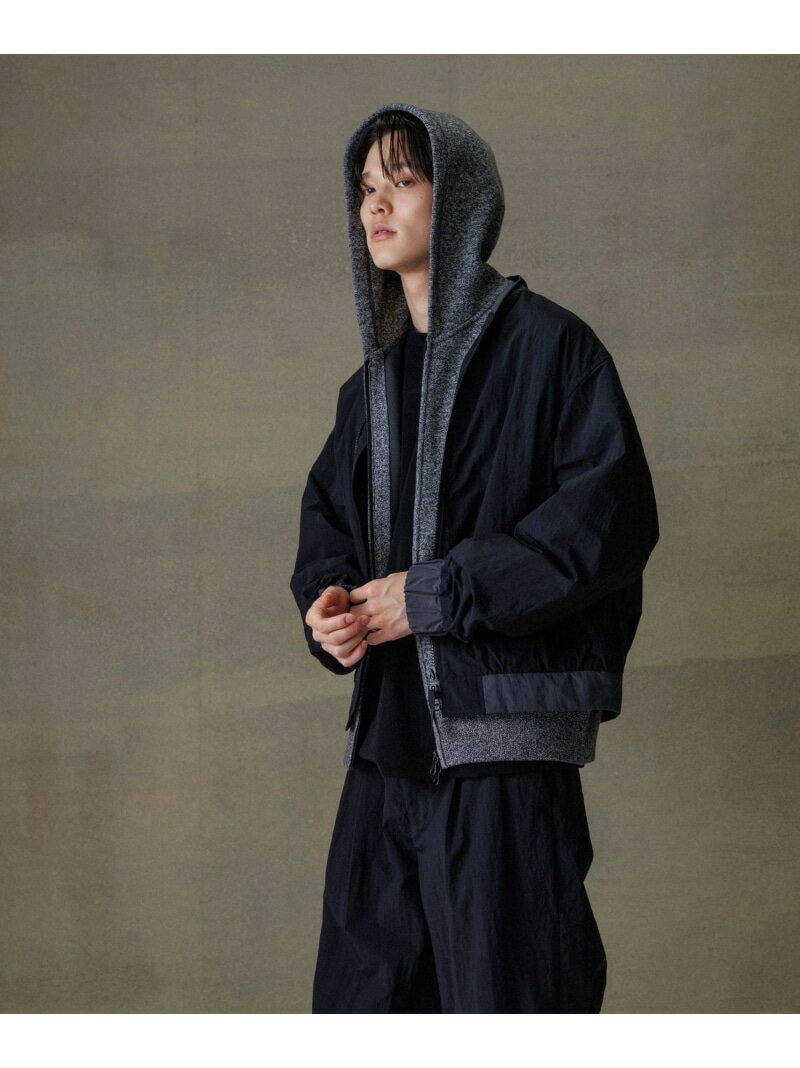 【SALE／50%OFF】撥水リサイクルナイロン ルーズシルエット ライトMA-1 / ロングシーズン着用可能 / セットアップ対応 ADAM ET ROPE' HOMME アダムエロペ ジャケット・アウター MA-1 ブラック グレー【RBA_E】【送料無料】[Rakuten Fashion]のサムネイル