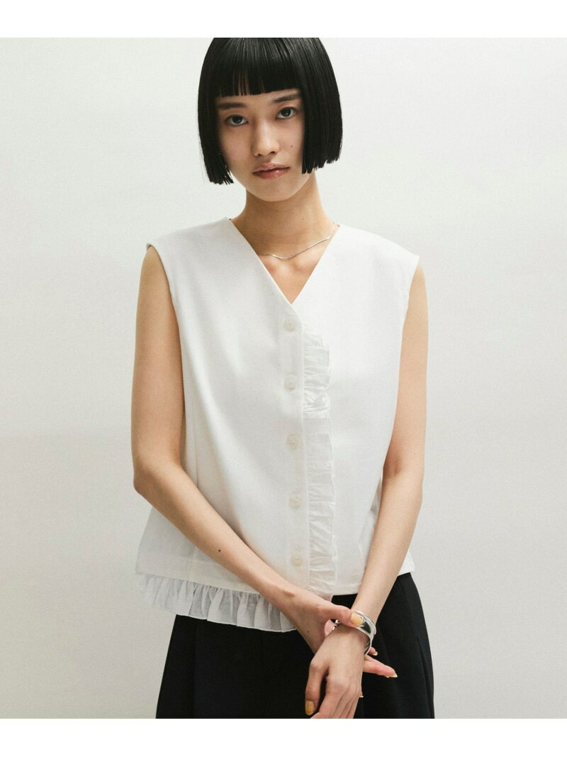 アダムエロペファー素材 ノースリーブベスト クリーム色新品 ADAM ET ROPE'（アダムエロペ）の「チベットラム×ニットベスト