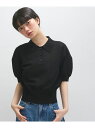 ラミーニットポロシャツ ADAM ET ROPE' FEMME アダムエロペ トップス ポロシャツ ブルー ネイビー ブラック【送料無料】[Rakuten Fa...
